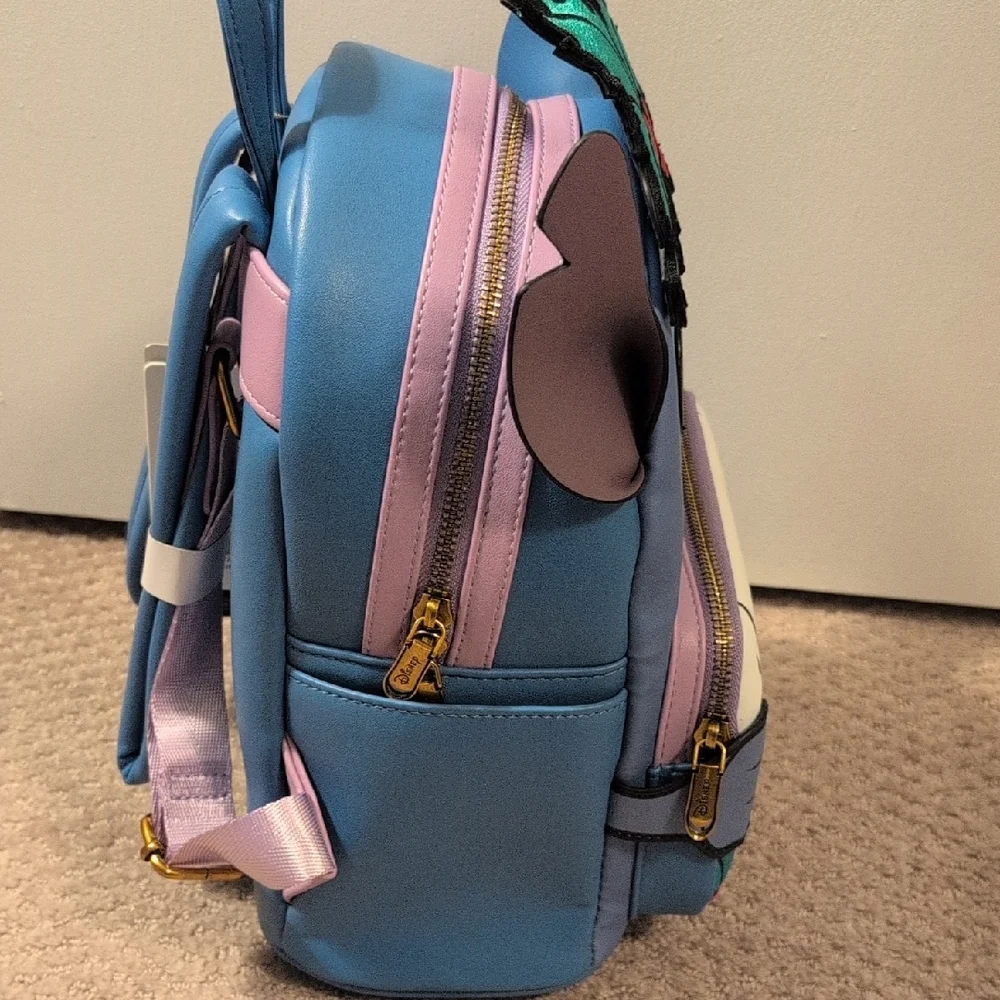 Stitch Figural Holly Christmas Holiday Mini Backpack - Blue NWT